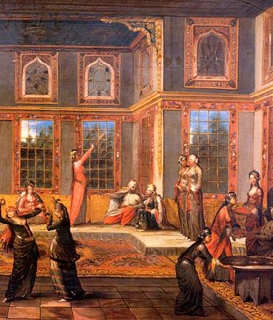 Jean-Baptiste Van Mour Harem scene with the Sultan oil painting picture